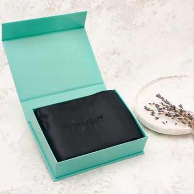 the silk glow silk pillow case in black