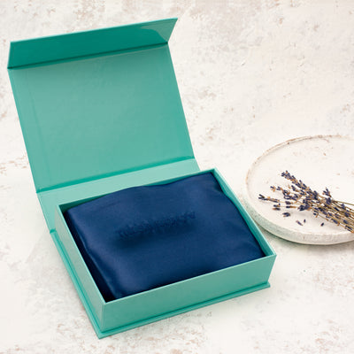 the silk glow silk pillow case in royal blue