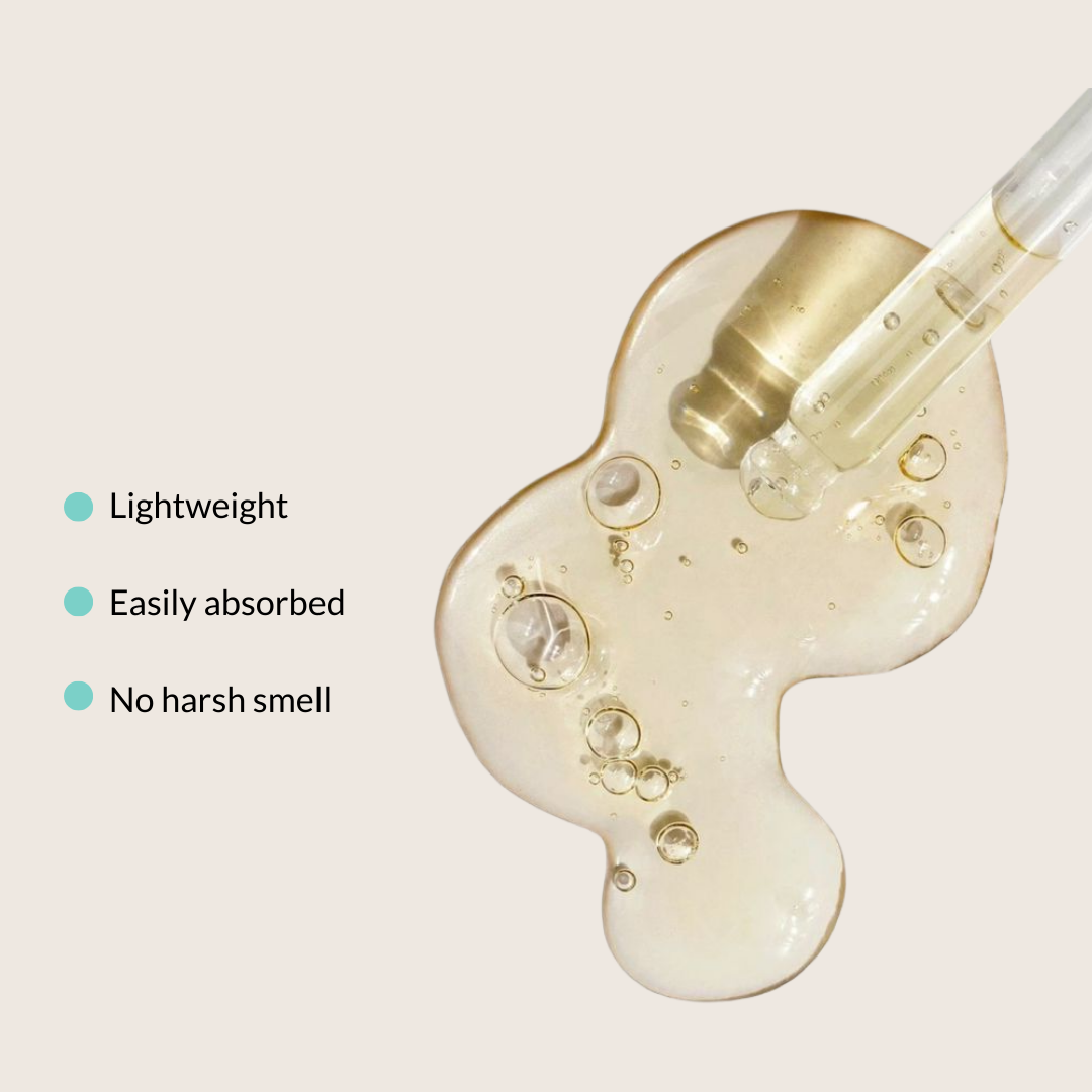 strong roots hair oil texture, no harsh smell