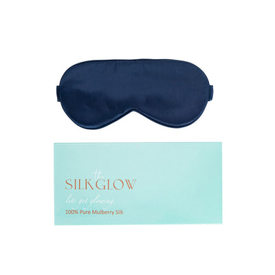 Navy Silk Sleepmask - The Silk Glow